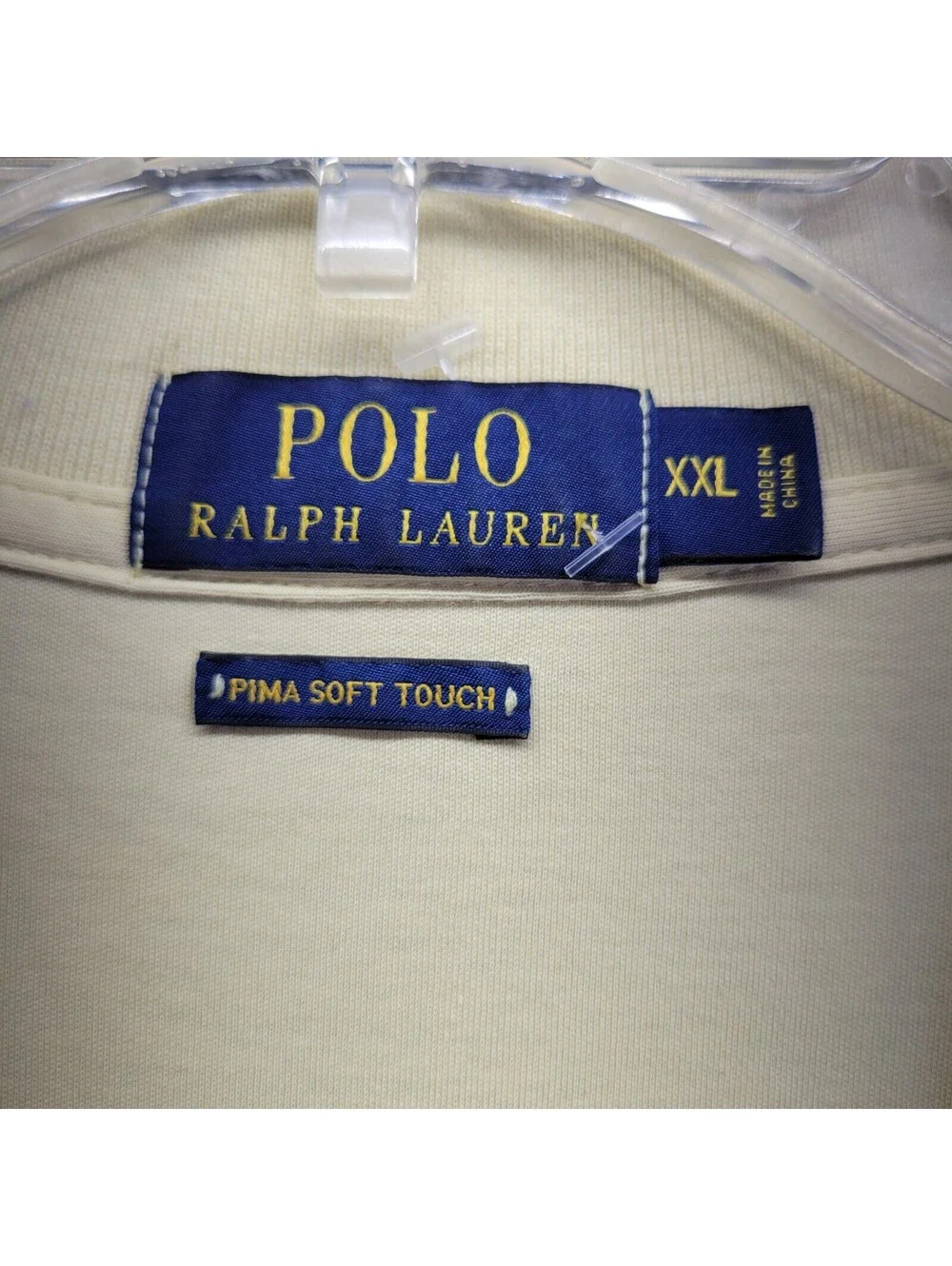 Ralph Lauren Polo Shirt Mens 2XL Yellow Pima Soft Touch Casual Short Sleeve READ